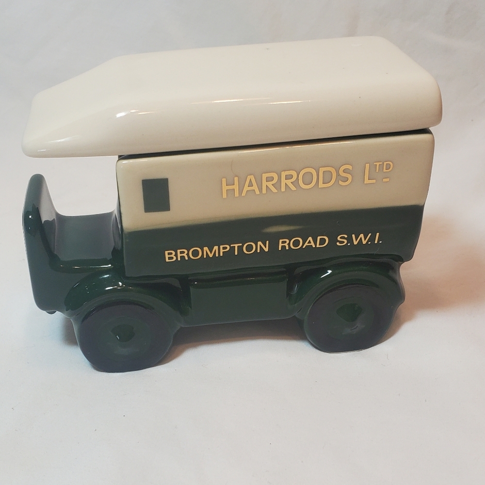 Harrods Ltd Vtg Ceramic Delivery Van Trinket Bowl Candy Dish MCM Figurine
